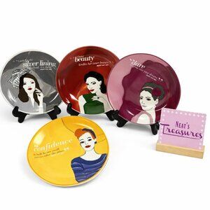 Mary Kay Quotes CONFIDENCE DARE SILVER LINING BEAUTY 7" Dessert Plates Set of 4